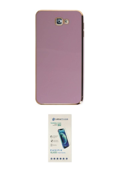 Cep Samsung Uyumlu Galaxy J7 Prime Kılıf Yankı Serisi İkili Koruma Seti Najmaddin Pembe