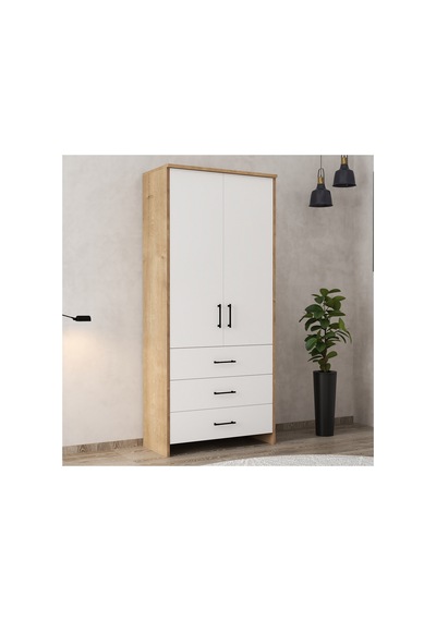 2 Kapaklı 3 Çekmeceli Safir Meşe-beyaz Gardırop Modern Kullanışlı Çok Amaçlı Dolap 80x38x182 Cm Safir Meşe - Beyaz - 761702515 Safir Meşe - Beyaz 2 Kapaklı 3 Çekmeceli Safir Meşe-beyaz Gardırop Modern Kullanışlı Çok Amaçlı Dolap 80x38x182 Cm Safir Meşe - Beyaz - 761702515 Safir Meşe - Beyaz