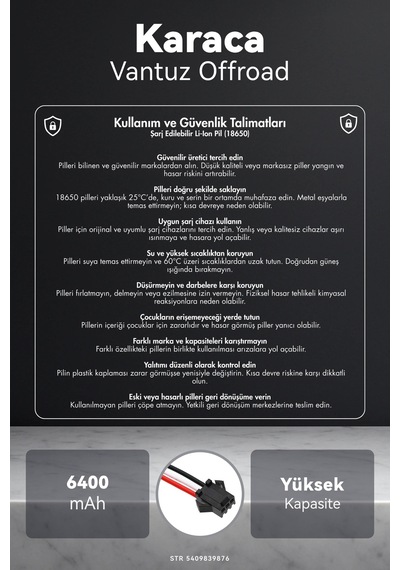 Karaca Vantuz Offroad 6400mah Robot Süpürge Bataryası K.k