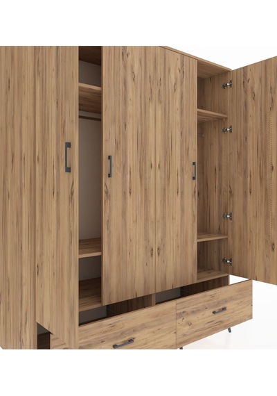 Kronos Gardrop 6 Raflı 2 Çekmeceli 2 Askılı 176x59x221 Çam-çam Çam Kronos Gardrop 6 Raflı 2 Çekmeceli 2 Askılı 176x59x221 Çam-çam Çam