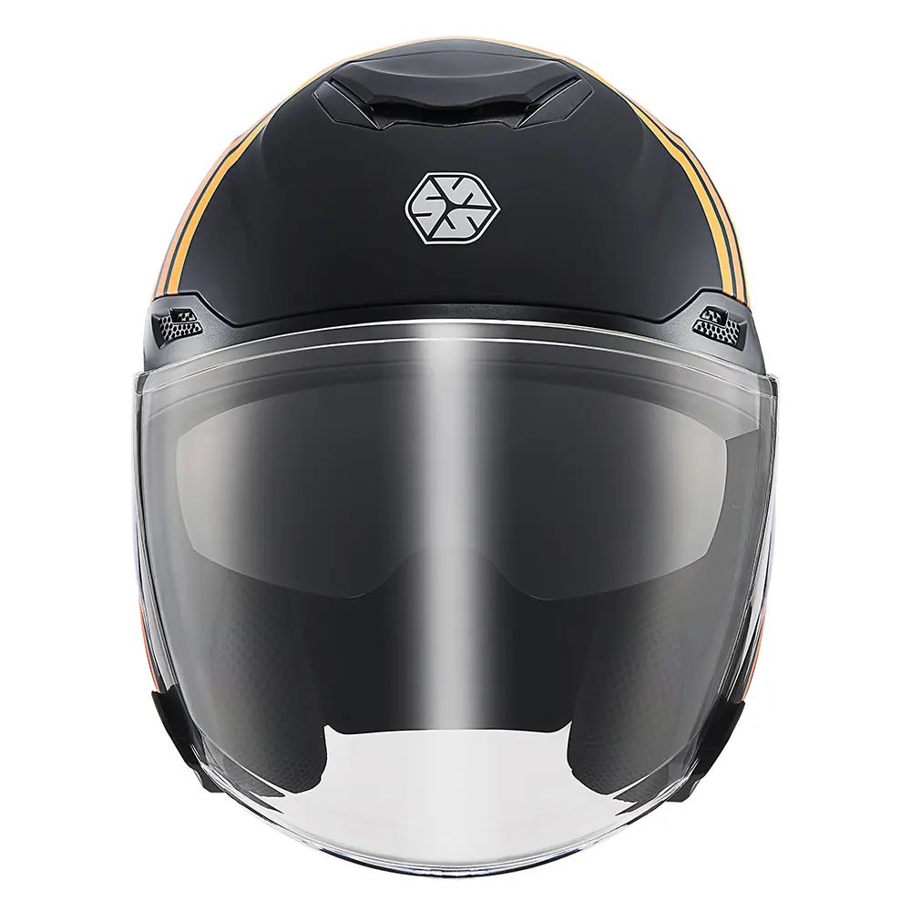 Track Yarım Kask - Güneş Vizörlü Intercom Uyumlu Mat Siyah Dot & Ce Onaylı Beyaz - Siyah - Turuncu Track Yarım Kask - Güneş Vizörlü Intercom Uyumlu Mat Siyah Dot & Ce Onaylı Beyaz - Siyah - Turuncu