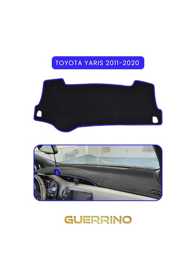 Toyota Yaris 2011-2020 Torpido Koruma Halısı Mavi Kenar