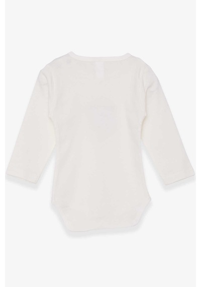 Breeze Kız Bebek Çıtçıtlı Body Baskılı Unicorn 9 Ay-3 Yaş, Ekru-ekru Ekru