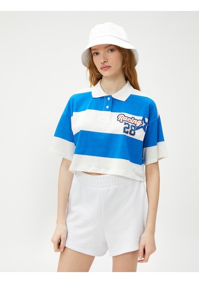 Koton Crop Tişört Polo Yaka Kolej Baskılı Kısa Kollu Pamuklu Mor Çizgili 3sal10194ık 3SAL10194IK3S4 Mor Koton Crop Tişört Polo Yaka Kolej Baskılı Kısa Kollu Pamuklu Mor Çizgili 3sal10194ık 3SAL10194IK3S4 Mor