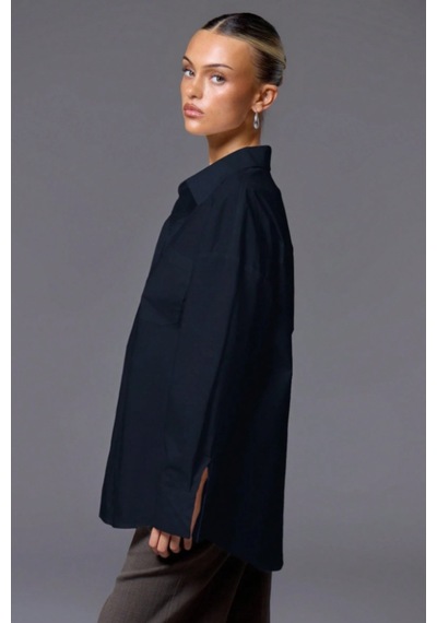 Tarz Cool Kadın Oversize Gömlek Uzun Kollu Basic Salaş Kesim Poplin Trend Şık Günlük Gömlek Lacivert Tarz Cool Kadın Oversize Gömlek Uzun Kollu Basic Salaş Kesim Poplin Trend Şık Günlük Gömlek Lacivert
