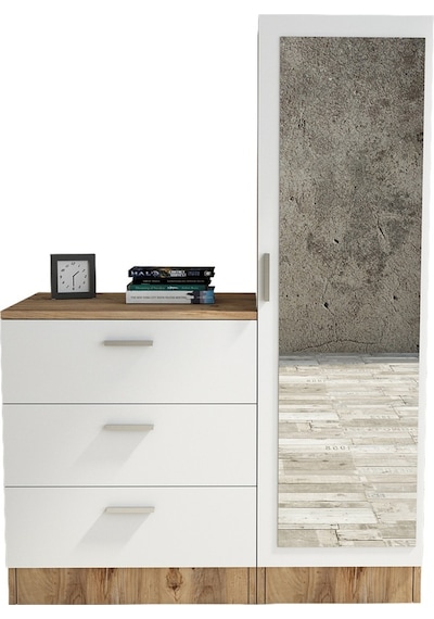 Robin Home Lyana Aynalı Şifonyer Gardırop Çam-Beyaz (483214904)