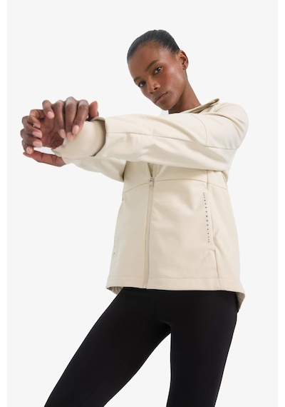 Defacto Defactofit Su İtici Slim Fit Dar Kesim Kapüşonlu Fermuarlı Softshell Mont C4951ax25aubg721 Bej