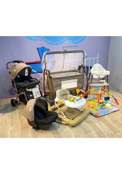 Yeni Doğan Rocco Bebek Çeyiz Seti Bebek Arabası Puset+beşik Yürüteç Mama Sandalyesi Oyun Halısı... Gold/kahve Yeni Doğan Rocco Bebek Çeyiz Seti Bebek Arabası Puset+beşik Yürüteç Mama Sandalyesi Oyun Halısı... Gold/kahve