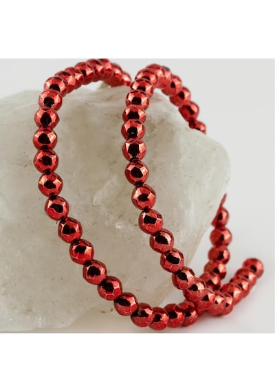 Ilkeshop 6 Mm Fasetli Hematit T-roz Çok renkli