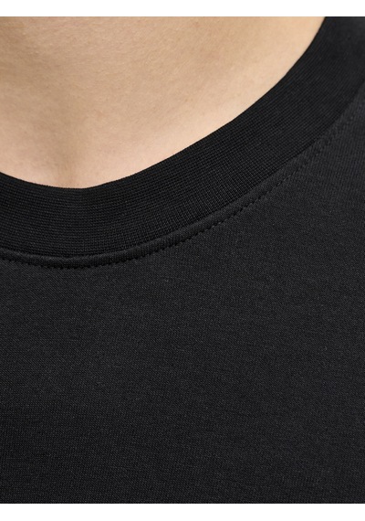 Jack & Jones Erkek Bisiklet Yaka Minimal Logo Baskili Tisört - Fusion - 12289936 Siyah