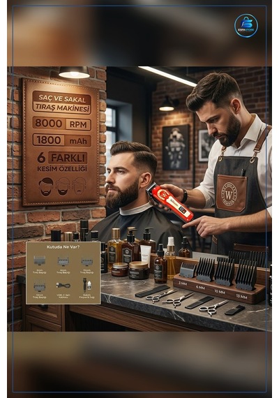 Saç Sakal Kesme Tıraş Makinesi Ayarlanabilir 0,1 İla 0,5 Mm 6 Kes