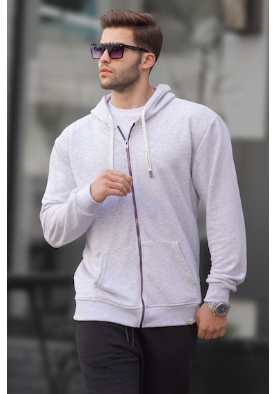 Madmext Karmelanj Fermuarlı Kapüşonlu Sweatshirt 6161-karmelanj Karmelanj