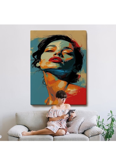 Miyrem^ Canvas Serie Pop Art Tarzda Güzel Kadın Tablosu-7709
