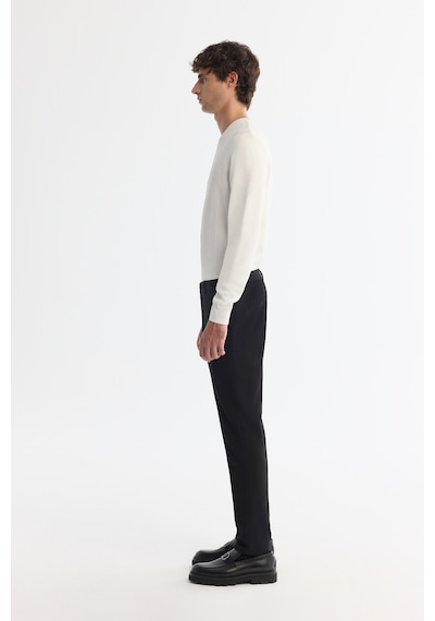 Avva Erkek Siyah Yandan Cepli Dokulu Bi-stretch Slim Fit Pantolon A42y3211