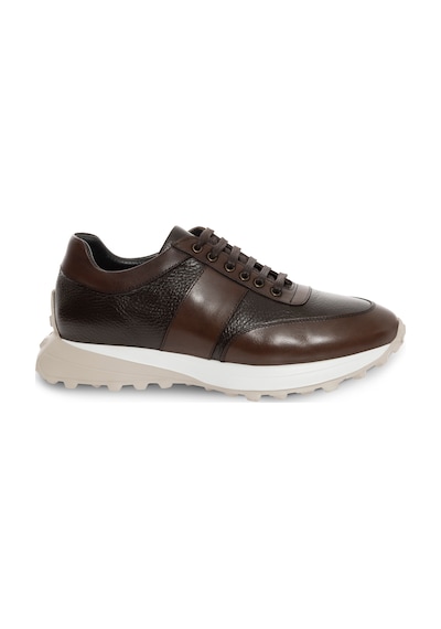 Cacharel Kahverengi Eva Taban %100 Deri Sneaker Ayakkabı
