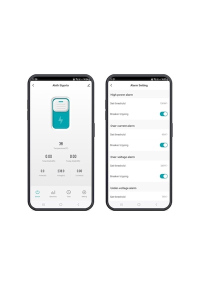 Wifi 63 Amper Akıllı Sigorta Tuya, Smart Life, Home Assistant Uyumlu Standart
