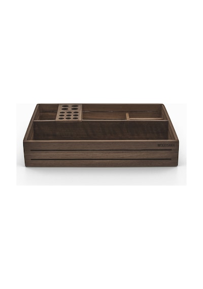 Woodsaka 3line Masaüstü Organizer - Ceviz Ağacından
