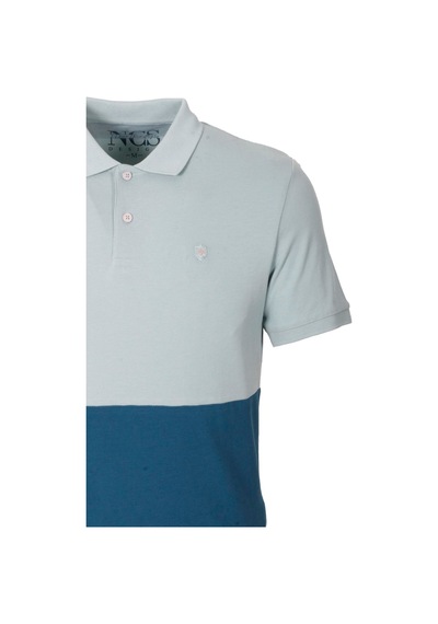 Erkek Polo Yaka Tişört Mavi Slim Fit Ribanalı Kol Garnili T-shirt Ncs Jeans 1165-mavi Mavi
