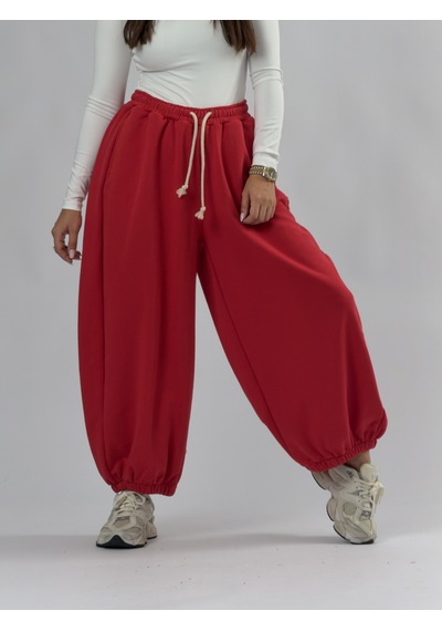 Cocopelli Kırmızı Oversize Kadın Baggy Pantolon Coc3428