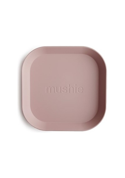 Mushie İkili Kare Yemek Tabağı Blush Pembe
