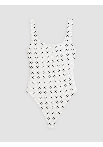 Lc Waikiki Lc Waıkıkı Beyaz U Yaka Puantiyeli Kadın Bodysuit