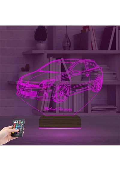Luvivia Opel Astra Araba Kişiye Özel 3d Lamba - Masa Gece Lambası Şeffaf