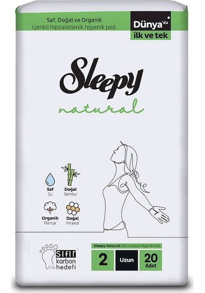 Sleepy Natural Ultra Hassas Hijyenik Ped Uzun 20'li