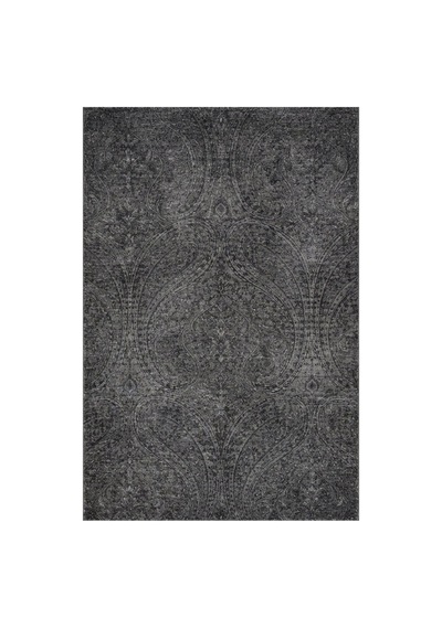 Kartela Halı Paisley Halı Kaymaz Taban Makinede Yıkanabilir Halı Antrasit - 120 X 180 Cm