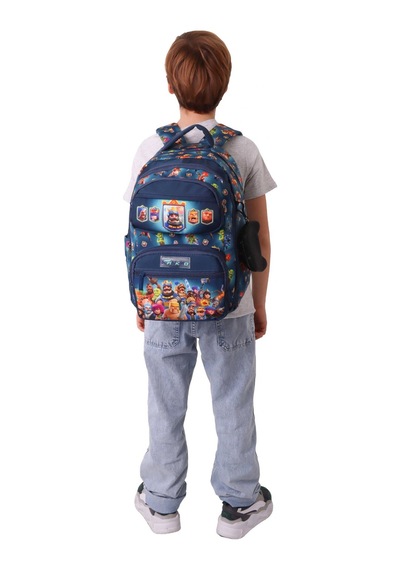 Kaukko Kids Beş Bölmeli Erkek Çocuk Boom Baskılı Lacivert İlkokul Okul Sırt Çantası - L5419