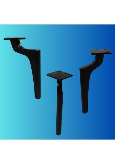 20 Cm Metal Zirve Ayak Koltuk Ayağı Mobilya Ayağı Ünite Ayağı Konsol Ayağı Puf Berjer Ayağı 4 Adet Siyah