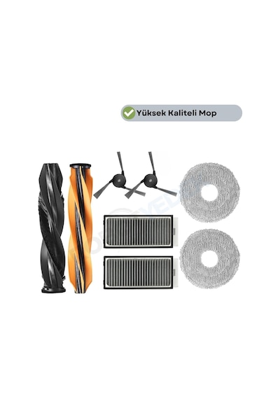 Dreame L50 Ultra Uyumlu Ana Fırça Takımı Hepa Filtre Mop Seti-7 Parça
