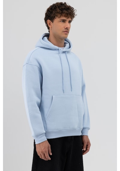 Vamos Basic Oversize Kapüşonlu Sweatshirt Bebe Mavi