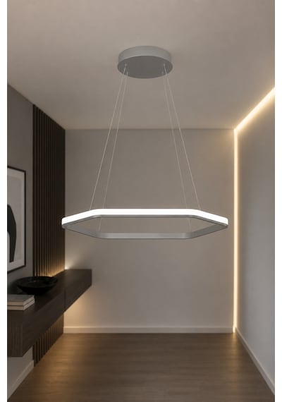 AvizeGO Ares Led Sarkıt Avize Beyaz Işık Gri