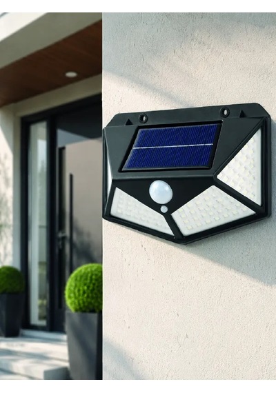 Astraltech Güneş Enerjili Hareket Sensörlü Duvar Lambası 3 Işık Modlu