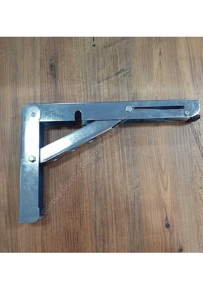 Mandallı Katlanabilir Masa Konsolu Çinko 1 Çift 30cm Gri