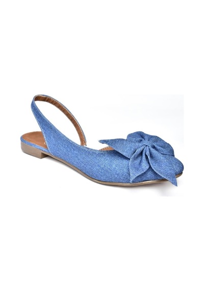 Fox Shoes H726809004 Lacivert Kot Kumaş Kadın Babet Lacivert