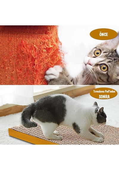 Kedi Tırmalama Dalgalı Ondüle Karton Kutulu 24 x 48 CM