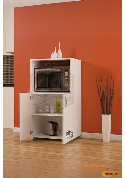 Tamamı Mdf Mini Fırın Dolabı 2 Kapaklı Çok Amaçlı Mutfak Dolabı