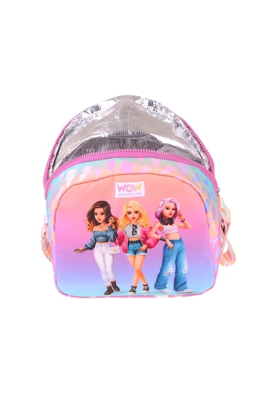 Wow Generation Shine Baskılı Turuncu - Mor Renkli Kız Çocuk Isı Yalıtımlı Okul Beslenme Çantası - W6091