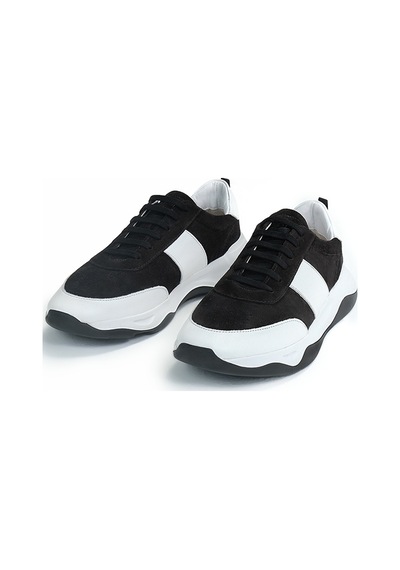 Sısel Black Siyah Beyaz Sneaker Erkek Süet Ayakkabı 001