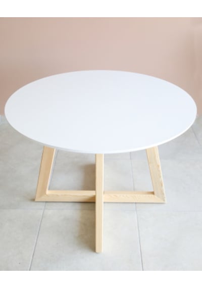 Naturalwood Yuvarlak Yemek Masası, Modern Mat Beyaz Mdf Yemek Masası, Toplan