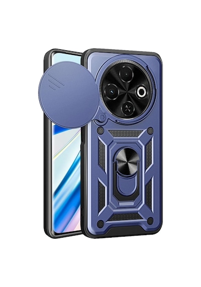 Gpack Tecno Spark 30 4g Kılıf Pars Standlı Yüzüklü Drabe Korumalı Lacivert