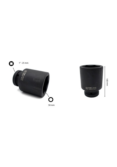 Ceta Form 50 mm 1” 6 Köşe Derin Havalı Lokma Anahtar C84-H50