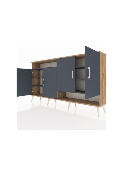 Arges Konsol 6 Raflı 4 Kapaklı 176x30x99 Çam-antrasit Antrasıt/antrasıt - Atlas Çam Arges Konsol 6 Raflı 4 Kapaklı 176x30x99 Çam-antrasit Antrasıt/antrasıt - Atlas Çam