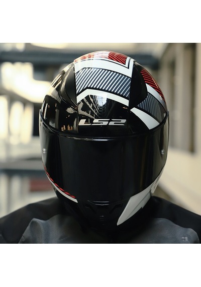Siyah Cam + Ls2 Rapid 2 Race Extra Kask Beyaz - Kırmızı