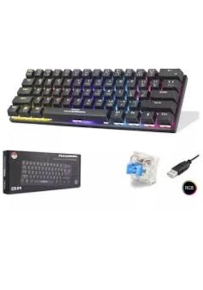 Hadron G509b Kablolu Oyuncu Mini Klavye Mekanik Blue Switch Rgb Q Siyah