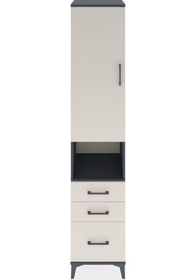 Hyperion Dolap 3 Raflı 3 Çekmeceli Tek Askılı 44x44x221 Antrasit-aytaşı Antrasit