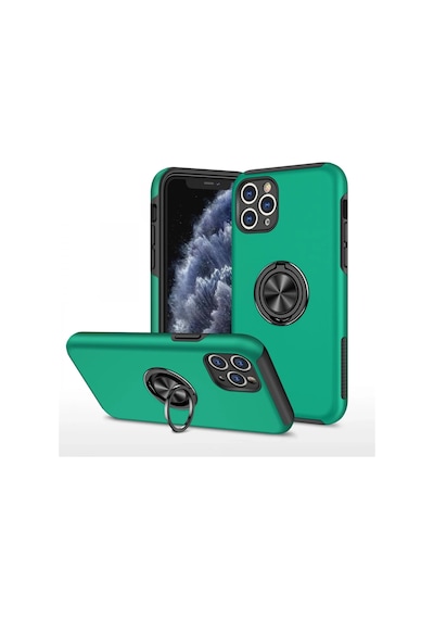 Newface - 596 - İphone 11 Pro Max Kılıf Elit Yüzüklü Kapak - Kmrsfres - - Yeşil