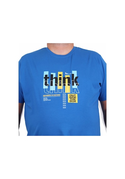 Moc Grande Mocgrande Erkek Büyük Beden Sıfır Yaka Tişört Think 25184 Saks Saks