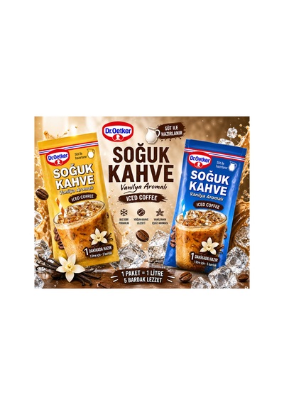 Soğuk Kahve Vanilya Aromalı 2 Li Avantaj Paketi Hazır Iced Coffee Tozu 50g X2 - 874635651 Diğer